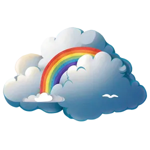 Rainbow With Cumulus Clouds PNG 13