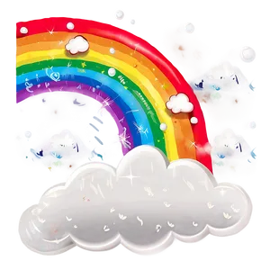 Rainbow With Cumulus Clouds PNG Vhw62 PNG