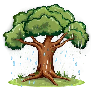 Rainy Day Big Tree Scene PNG Jcp67 PNG