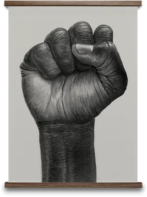 Raised Fist Drawing PNG image