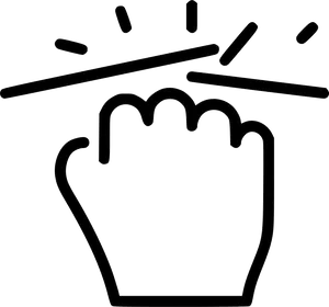 Raised Fist Outline Graphic PNG