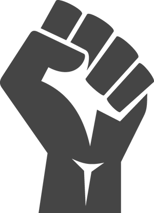 Raised Fist Silhouette Graphic PNG image