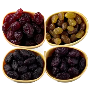 Raisins Assortment Display PNG Rid