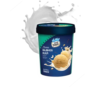 Rajbhog Kulfi Packaging Splash PNG