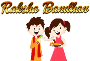 Raksha Bandhan Celebration Cartoon PNG image