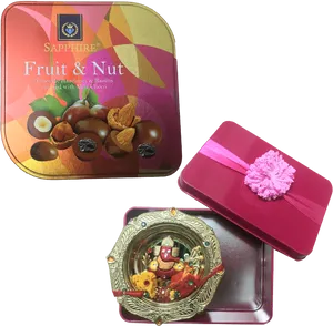 Raksha Bandhan Gift Setand Sweets Tin PNG image