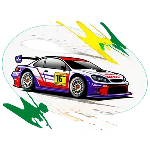 Rally Car Vector Sketch PNG 06202024