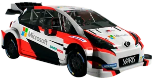 Rally Car_ Yaris_ Microsoft_ Sponsorship PNG image