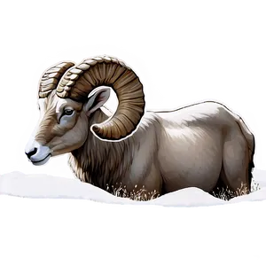 Ram Head In Snowy Landscape PNG Fnp2 PNG