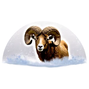 Ram Head In Snowy Landscape PNG Ygm33
