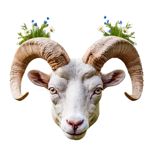 Ram Head In Wildflowers PNG 23