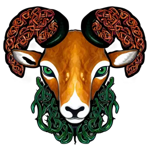 Ram Head With Celtic Knots PNG 06292024