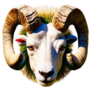 Ram Head With Mountain Background PNG Aeo96