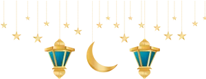 Ramadan Crescentand Stars Decoration PNG image