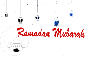 Ramadan Mubarak Greeting Design PNG image