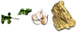 Ramen Ingredients Parsley Garlic Ginger