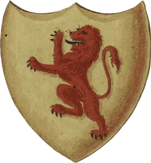 Rampant Lion Heraldic Shield PNG image