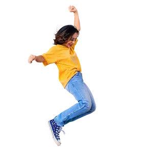 Random Person Jumping Joyfully PNG Mdf