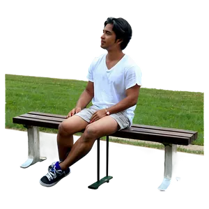 Random Person Sitting On Bench PNG 06252024 PNG