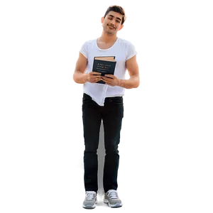 Random Person With Book Png Kie PNG image