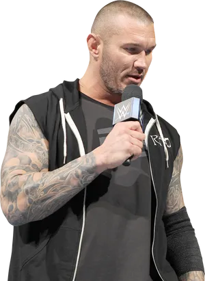 Randy Orton Speaking Microphone W W E PNG image