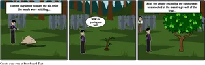 Rapid Tree Growth Comic Strip PNG image