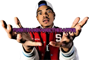 Rapper Hand Gesture Promotional Photo PNG image