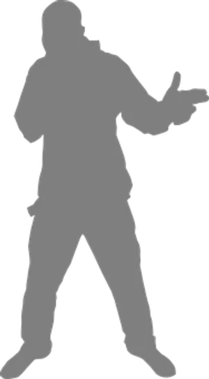 Rapper Silhouette Performing PNG image