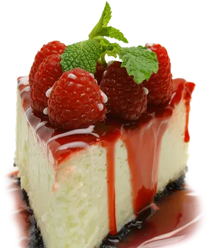 Raspberry Cheesecake Delight PNG image