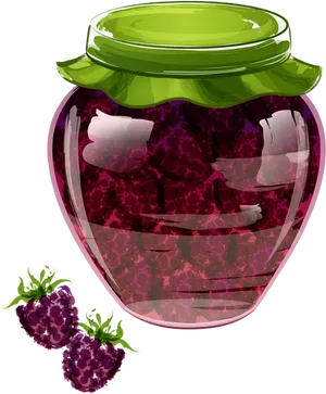 Raspberry Jam Jar Illustration PNG image