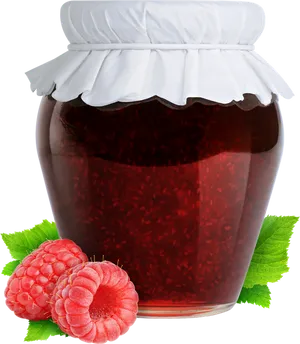 Raspberry Jam Jarwith Fresh Berries PNG image