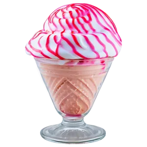 Raspberry Ripple Ice Cream Sundae PNG 12