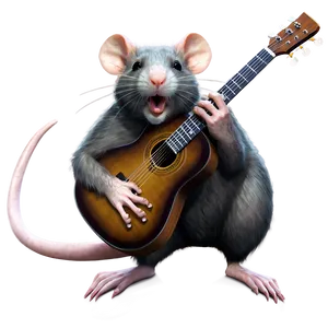 Rat Playing Guitar Png Hql PNG image