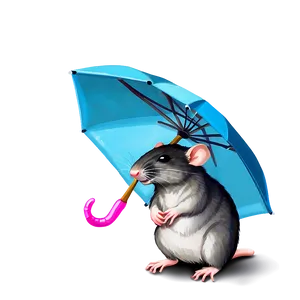 Rat With Umbrella Png 05042024 PNG image