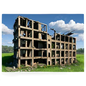 Ravaged Building Landscape Png 06212024 PNG image