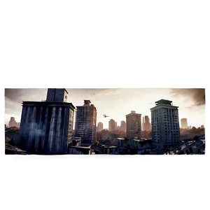 Ravaged City Panorama PNG Qqc
