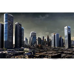 Ravaged City Panorama PNG Sqb PNG