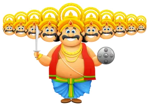 Ravana Cartoon Illustration Dussehra PNG image