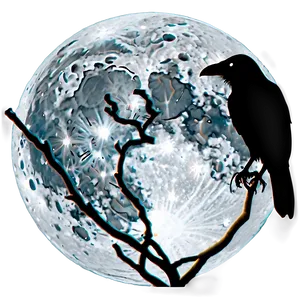 Raven And Full Moon Png 71 PNG image