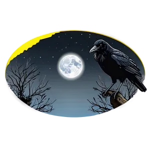 Raven And Full Moon Png Ujg94 PNG image