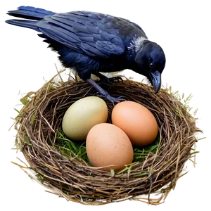 Raven Nest With Eggs PNG 23