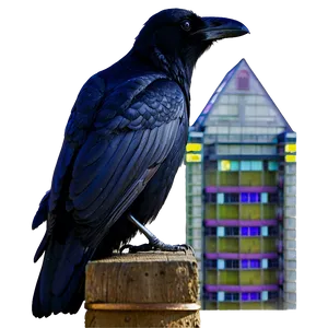 Raven Watching Over City Png Jss PNG image