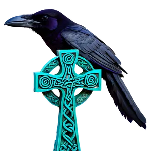Ravens On Celtic Cross PNG Nyu36