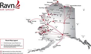 Ravn Air Group Alaska Route Map PNG image