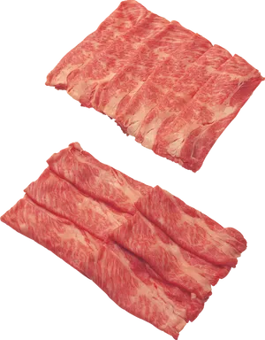 Raw Beef Slices Blue Background PNG image