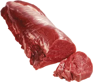 Raw Beef Tenderloin Steak Cut PNG image