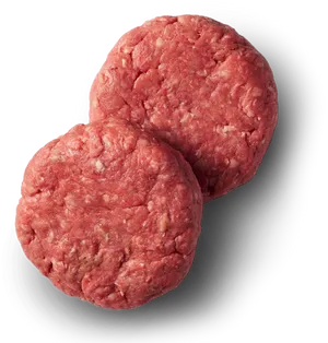 Raw Hamburger Patties Top View PNG image