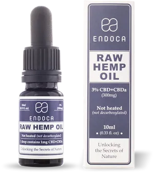 Raw Hemp Oil Dropperand Packaging PNG image