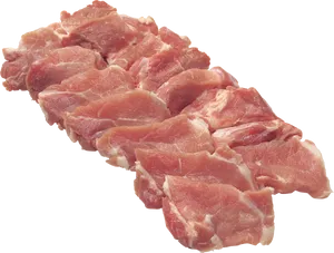 Raw Pork Slices Isolated PNG image