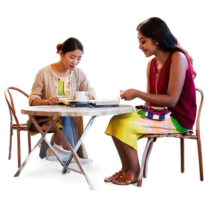 Reading Book In Cafe Png Wbc57 PNG image